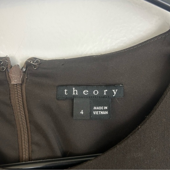 Theory Tillora Wool Blend Brown Sleeveless Fit & Flare Mini  Dress Size 4 - Picture 6 of 10